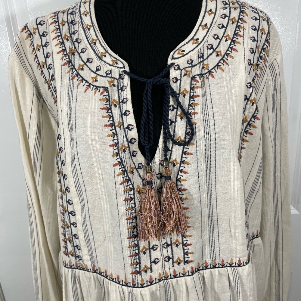 Knox Rose Cream Embroidered Long Sleeve Boho Dress Size XXL CB-103 - Picture 4 of 8